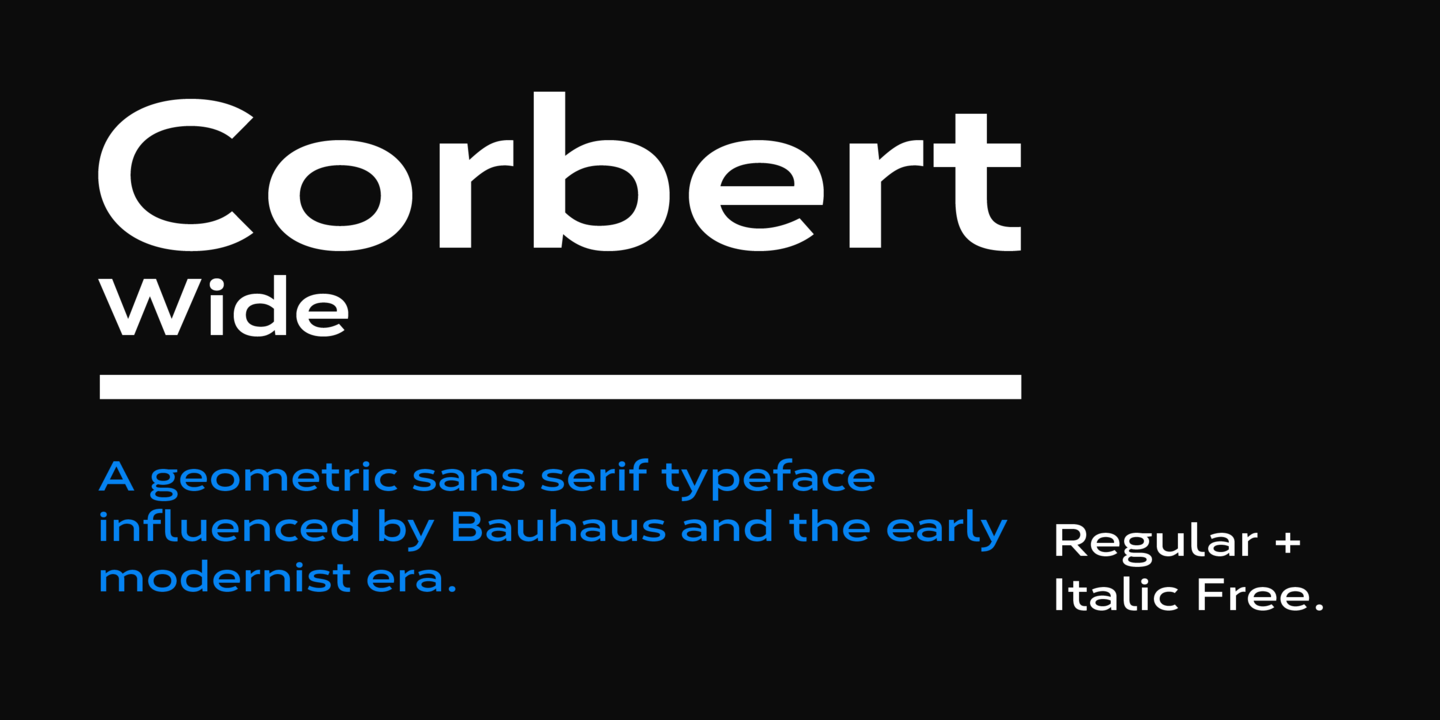 Corbert Wide Font preview